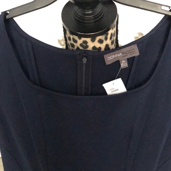 Donna Ricco New York navy blue dress w/cap sleeves - Picture 2 of 5